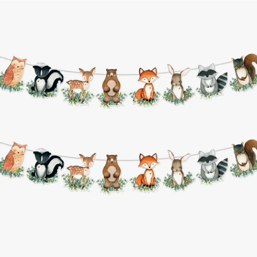 Woodland Animal Party Banner